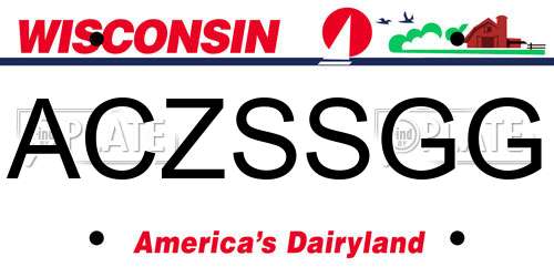 ACZSSGG Wisconsin License Plate