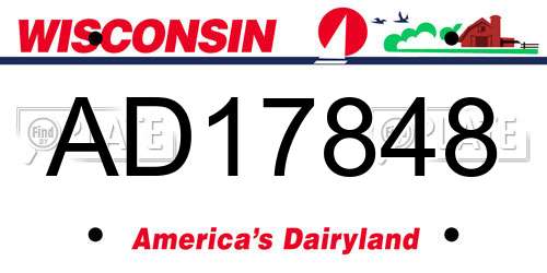 AD17848 Wisconsin License Plate