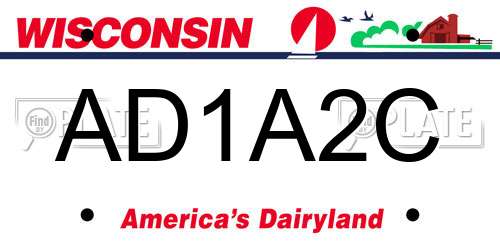 AD1A2C Wisconsin License Plate