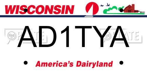AD1TYA Wisconsin License Plate