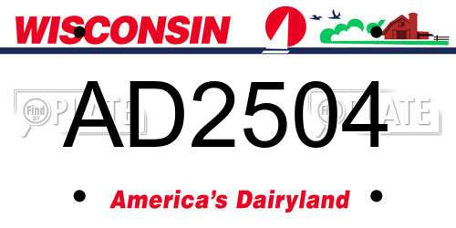 AD2504 Wisconsin License Plate