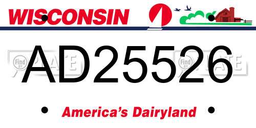 AD25526 Wisconsin License Plate