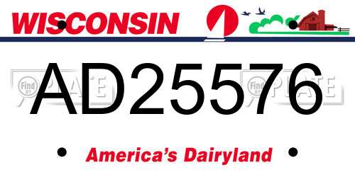 AD25576 Wisconsin License Plate