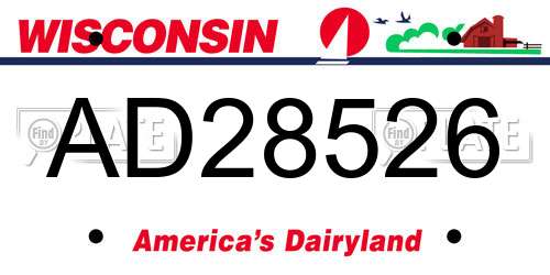 AD28526 Wisconsin License Plate