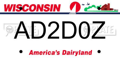 AD2D0Z Wisconsin License Plate