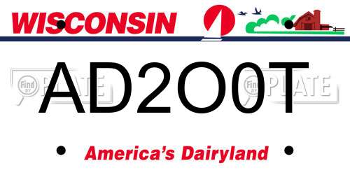 AD2O0T Wisconsin License Plate