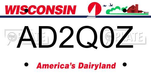AD2Q0Z Wisconsin License Plate