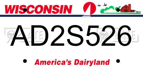 AD2S526 Wisconsin License Plate