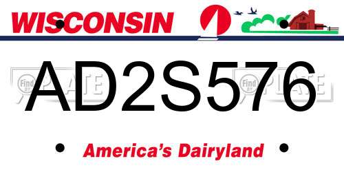 AD2S576 Wisconsin License Plate