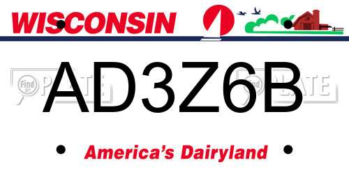 AD3Z6B Wisconsin License Plate