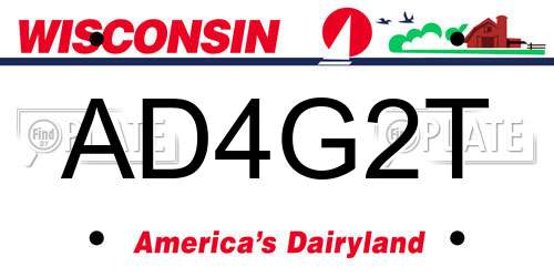 AD4G2T Wisconsin License Plate
