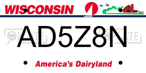 AD5Z8N Wisconsin License Plate