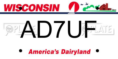 AD7UF Wisconsin License Plate
