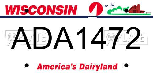 ADA1472 Wisconsin License Plate