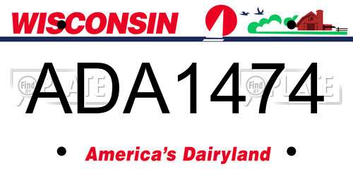 ADA1474 Wisconsin License Plate