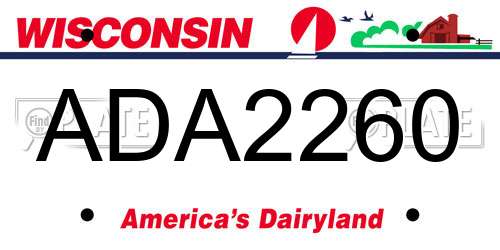 ADA2260 Wisconsin License Plate