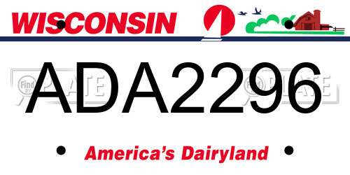 ADA2296 Wisconsin License Plate