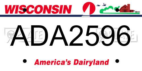ADA2596 Wisconsin License Plate