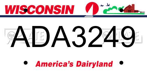 ADA3249 Wisconsin License Plate