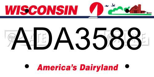 ADA3588 Wisconsin License Plate