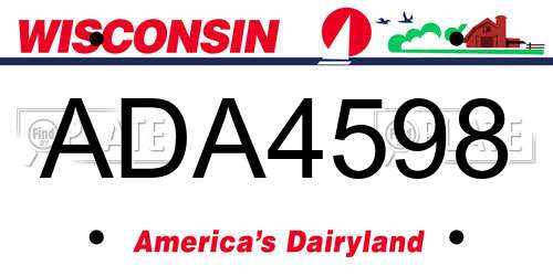 ADA4598 Wisconsin License Plate
