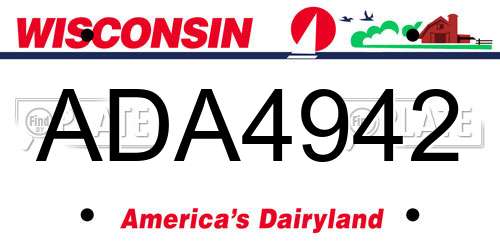 ADA4942 Wisconsin License Plate