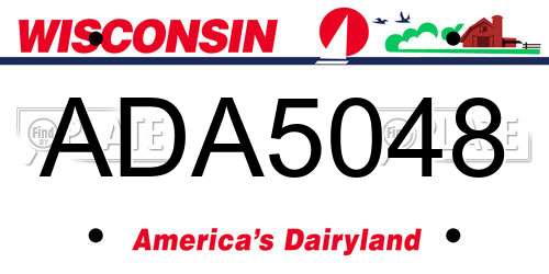 ADA5048 Wisconsin License Plate
