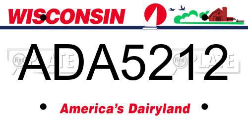 ADA5212 Wisconsin License Plate