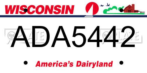 ADA5442 Wisconsin License Plate