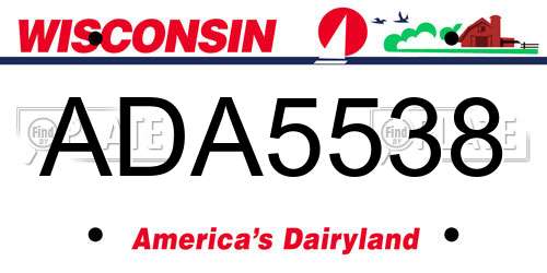 ADA5538 Wisconsin License Plate