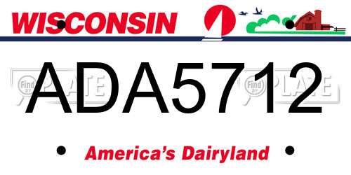 ADA5712 Wisconsin License Plate
