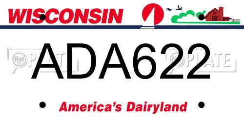 ADA622 Wisconsin License Plate