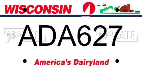 ADA627 Wisconsin License Plate
