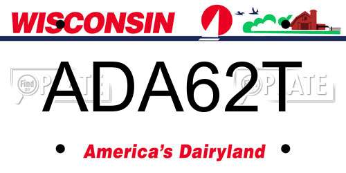 ADA62T Wisconsin License Plate