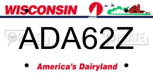 ADA62Z Wisconsin License Plate
