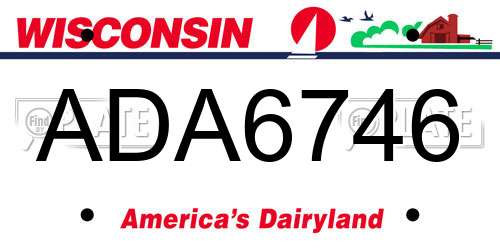 ADA6746 Wisconsin License Plate