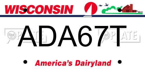 ADA67T Wisconsin License Plate