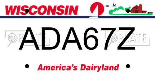 ADA67Z Wisconsin License Plate