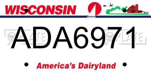 ADA6971 Wisconsin License Plate