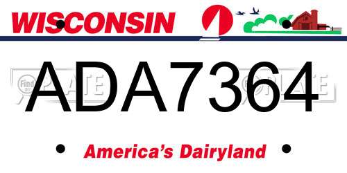 ADA7364 Wisconsin License Plate