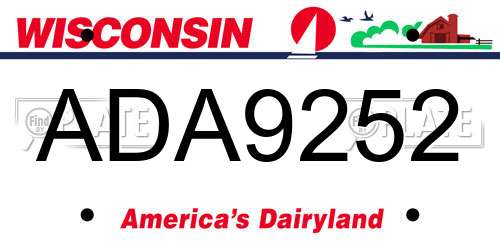 ADA9252 Wisconsin License Plate