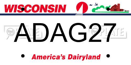 ADAG27 Wisconsin License Plate