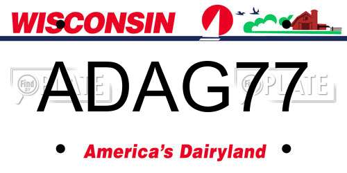 ADAG77 Wisconsin License Plate