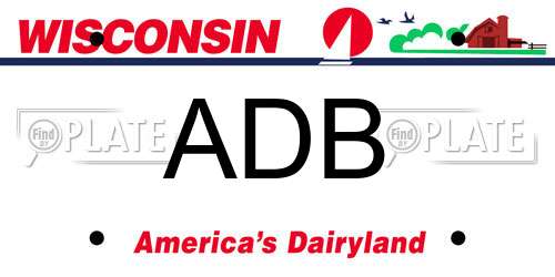ADB Wisconsin License Plate