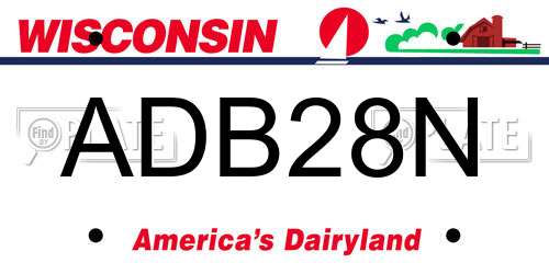 ADB28N Wisconsin License Plate
