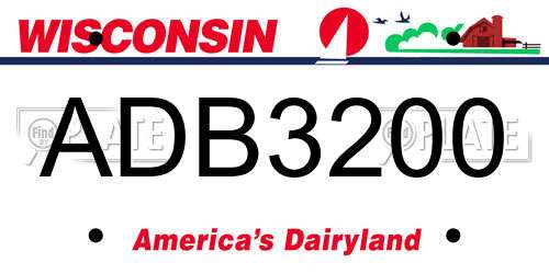 ADB3200 Wisconsin License Plate