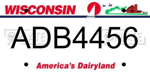 ADB4456 Wisconsin License Plate