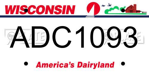 ADC1093 Wisconsin License Plate