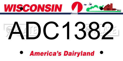 ADC1382 Wisconsin License Plate