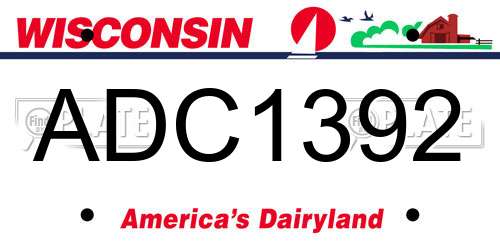 ADC1392 Wisconsin License Plate
